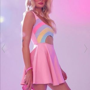 Dolls Kill Cut Out Rainbow Dress Sugar Thrillz